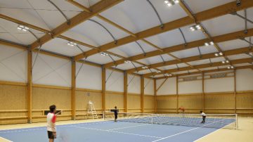 Iluminación de pistas de tenis cubiertas - proyectores LED para interiores	