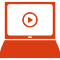 icon of play button on laptop