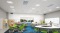 Elementary school room with UV-C germ disinfectant lighting