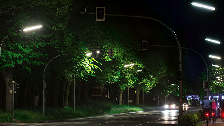 City night light with street lights