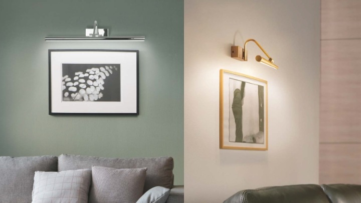 Picture lights in living room