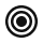 Black concentric circles icon with a transparent background.