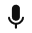 Black microphone icon with rounded top and rectangular base, shown in a simple, compact silhouette with matte finish.