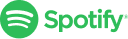 Spotify logo and text in green on a transparent background.