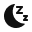 Black moon icon with two ""Z"" symbols in the upper right, indicating sleep or nighttime mode.