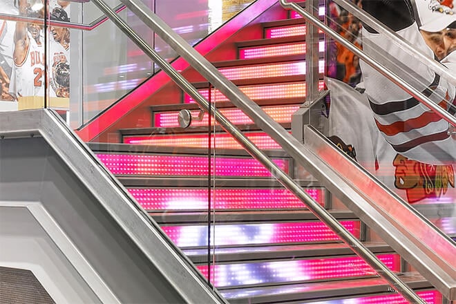 Chicago Sports Depot staircase