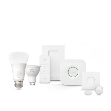 Collection d'ampoules Philips Hue, pont Hue Bridge et spot intelligent