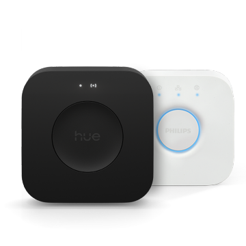 Nouveaux systèmes de commande d’éclairage résidentiel intelligent Hue Bridge Pro et Philips Hue Bridge.