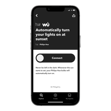 Texte alternatif : appareil mobile affichant l'écran de l'application IFTTT