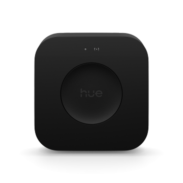 Un nouveau système de commande d’éclairage résidentiel Hue Bridge Pro en noir. 