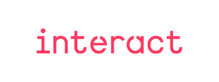 Interact logo in bold pink letters centered on a white background.