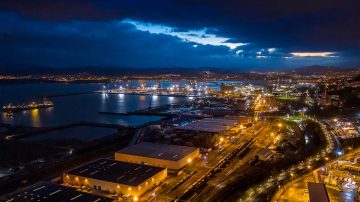 Slimme LED-verlichting in de haven van Bilbao