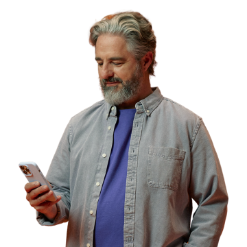 Mann benutzt die WiZ-App